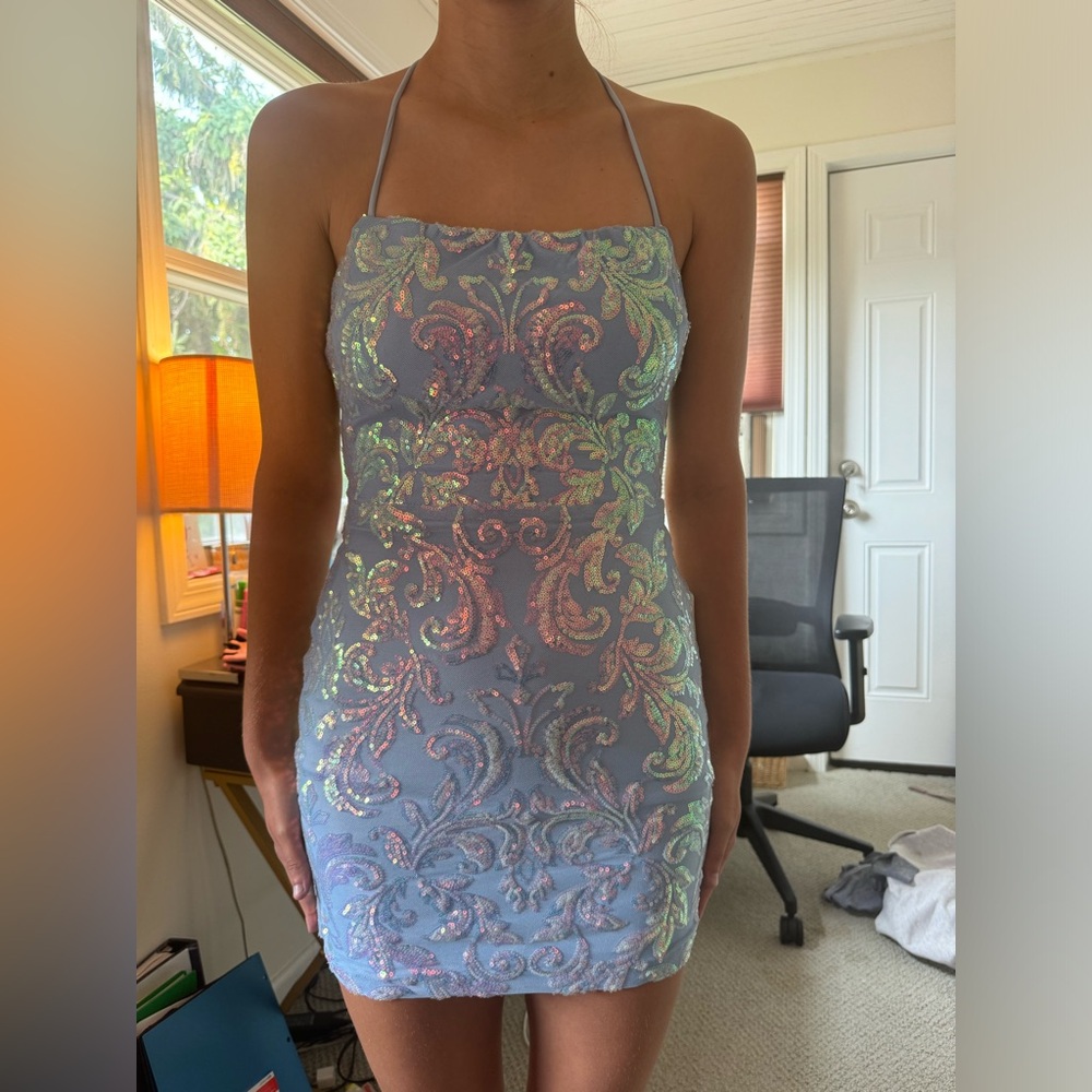 Windsor blue dress with accents sparkles size S